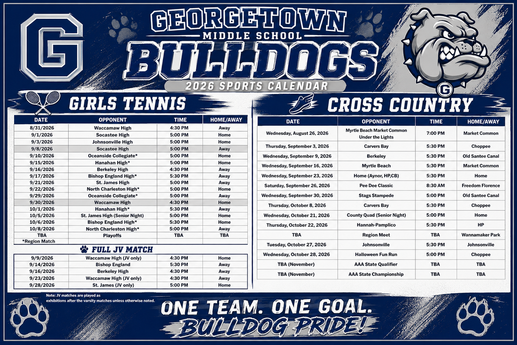 BIG BLUE SPORTS — WE LIKE IT LIKE THAT! 🐾💙 Heyyyyyyyy babyyyyy! 😂💙 I LIKE IT LIKE THAT! I LIKE IT LIKE THAT! We got Cross Country 🏃🏾♀️🏃🏾♂️ We got Tennis 🎾 We got Football 🏈 And we got Volleyball galore 🏐 — with plenty of things that come with a SCORE! 😜 But here’s what’s even MORE EXTRA about BIG BLUE… 💙 This is your shortcut to help get you where you need to go! All sports tied into ONE SPOT — whether it’s B-Team, JV, Varsity, or anything in between! But don’t get it twisted now… 👀😂 Even though we LOVE Bulldog Land 🐾, this page is for BIG BLUE! So if it has anything to do with our 7th & 8th grade GMS students, you already KNOW we’re going to turn it up a tad bit higher! 🔥💙 And a MAJOR SHOUTOUT to Ms. Owens for submitting the information! 👏🏾👏🏾 That’s TEAMWORK at its BEST! Because around here, we don’t need 10 group chats, 4 screenshots, and somebody asking, “Wait… what time is the game?” 😂😂 ONE SPOT. ONE BIG BLUE. ONE BULLDOG FAMILY! 🐾💙🤍🩶 BIG BLUE YOU KNOW! 💙🐾