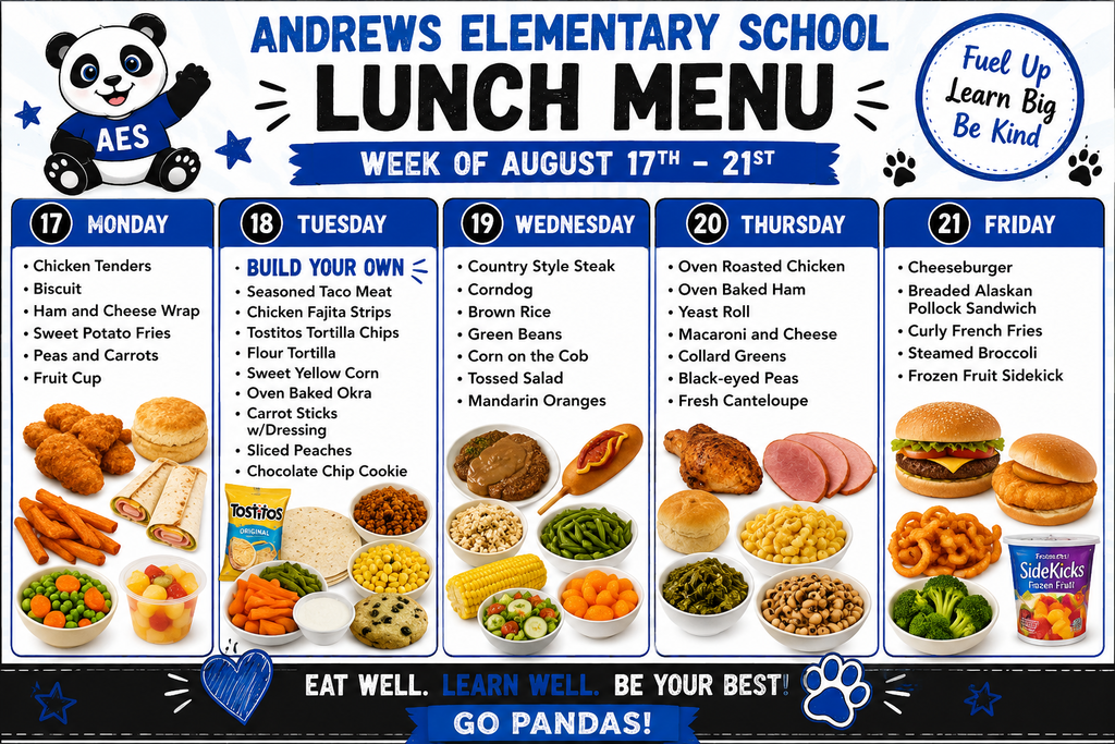 Lunch Menu Aug 17-Aug 21
