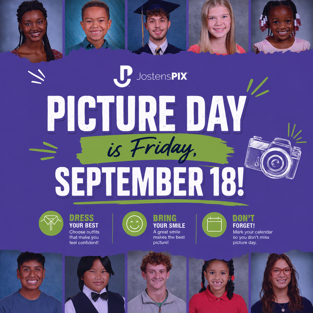 📸 PICTURE DAY IS COMING, BIG BLUE! 📸 Say CHEESE! 😁 Picture Day is Friday, September 18! ✨ Dress your best 😁 Bring that BIG BLUE smile 📅 Mark your calendar so you don’t miss it! Let’s make those school pictures ones to remember! 💙📸