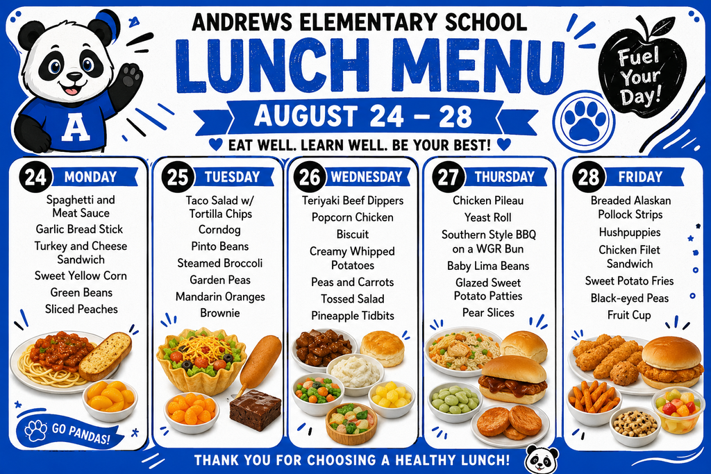 Lunch Menu August 24th-28th
