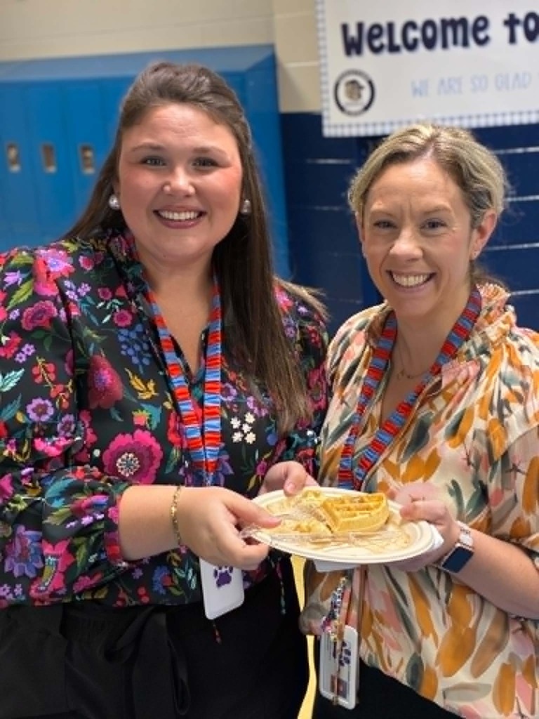 Waffle Day 🧇😂 Thank you, Mrs. Lloyd, for making sure we celebrated Waffle Day by treating our staff to waffles! 🧇💙 Now, Mrs. Duncan and Mrs. Seale said they shared a waffle… but I’m not sure that waffle ever saw both of them! 😂😂