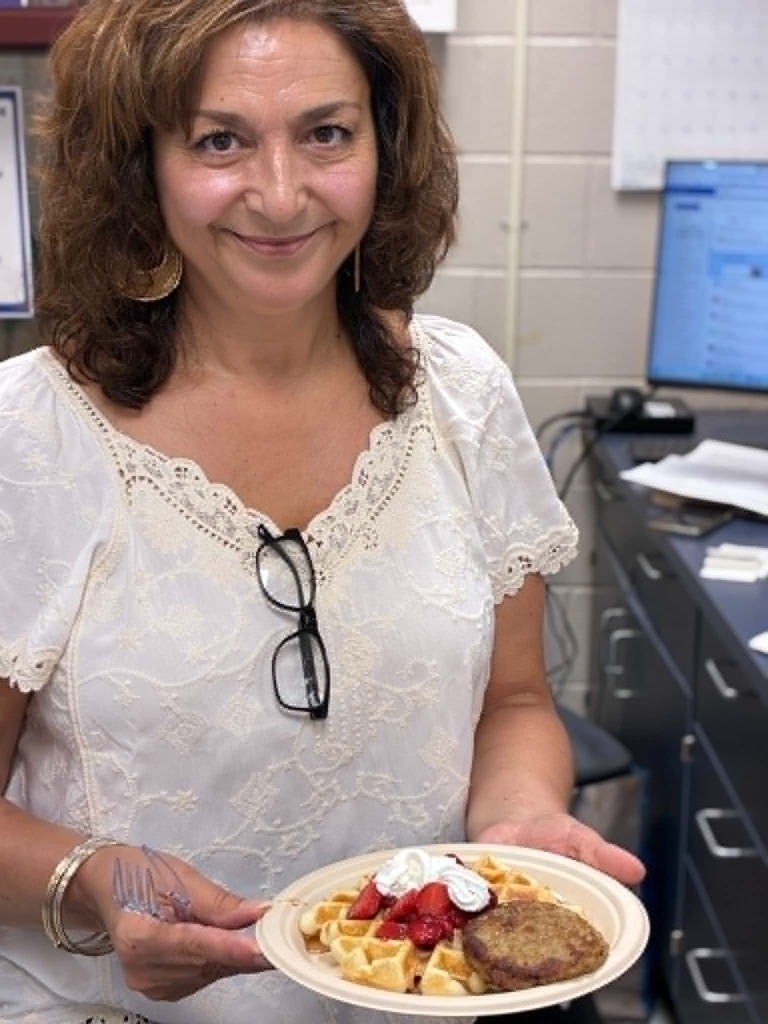 Waffle Day 🧇😂 Thank you, Mrs. Lloyd, for making sure we celebrated Waffle Day by treating our staff to waffles! 🧇💙 Now, Mrs. Duncan and Mrs. Seale said they shared a waffle… but I’m not sure that waffle ever saw both of them! 😂😂