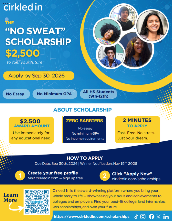 Cirkled In $2,500 No Sweat Scholarship Opportunity