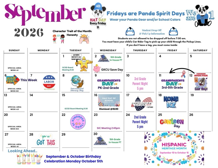 September school calendar 
