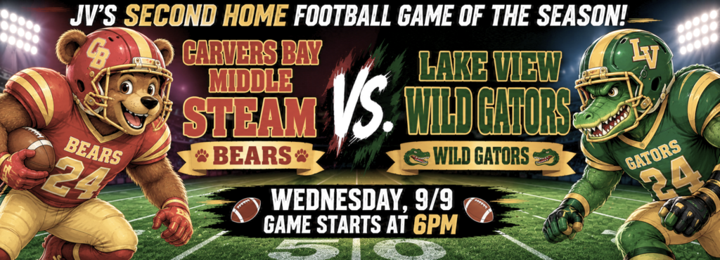 Carvers Bay Bears Vs. Lake View Wild Gators, 9/9 @ 6pm