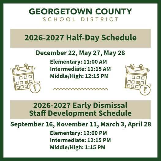 half day & early dismissal graphic