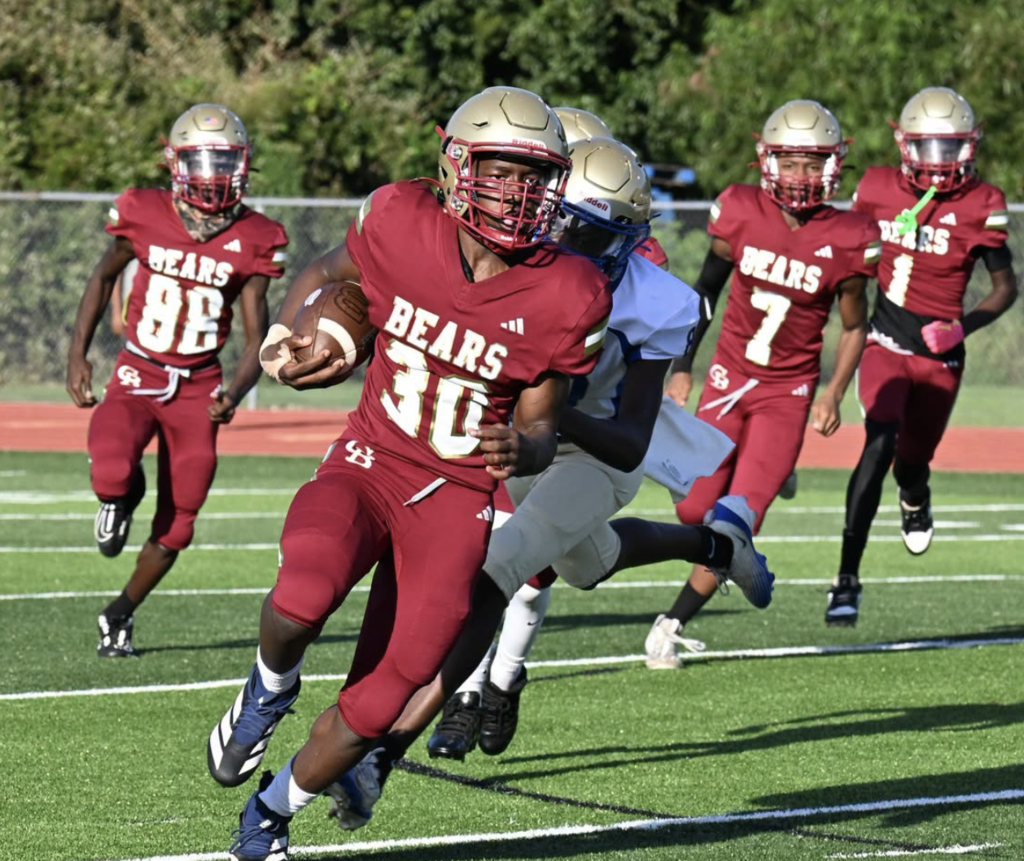 Our Bears are running the ball down the field!