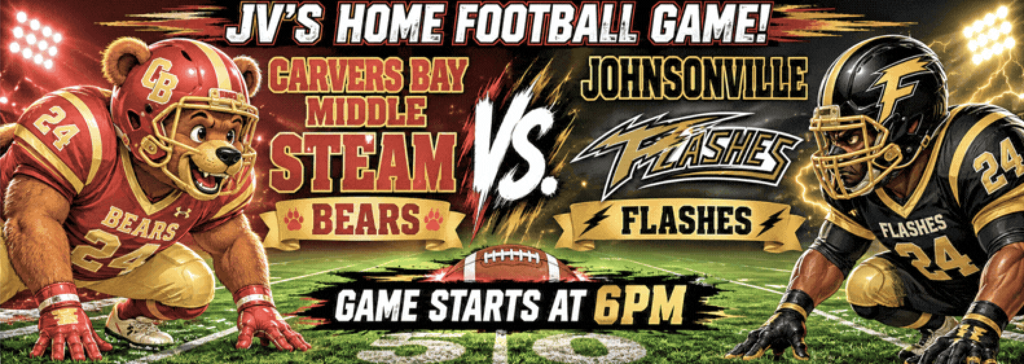 JV football game tonight, 9/23 @ 6pm against the Johnsonville Flashes at Big Bear Stadium