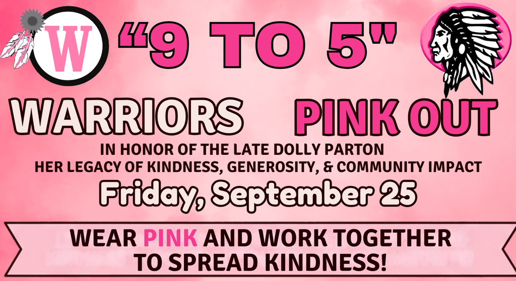 flyer for pink out 9 to 5