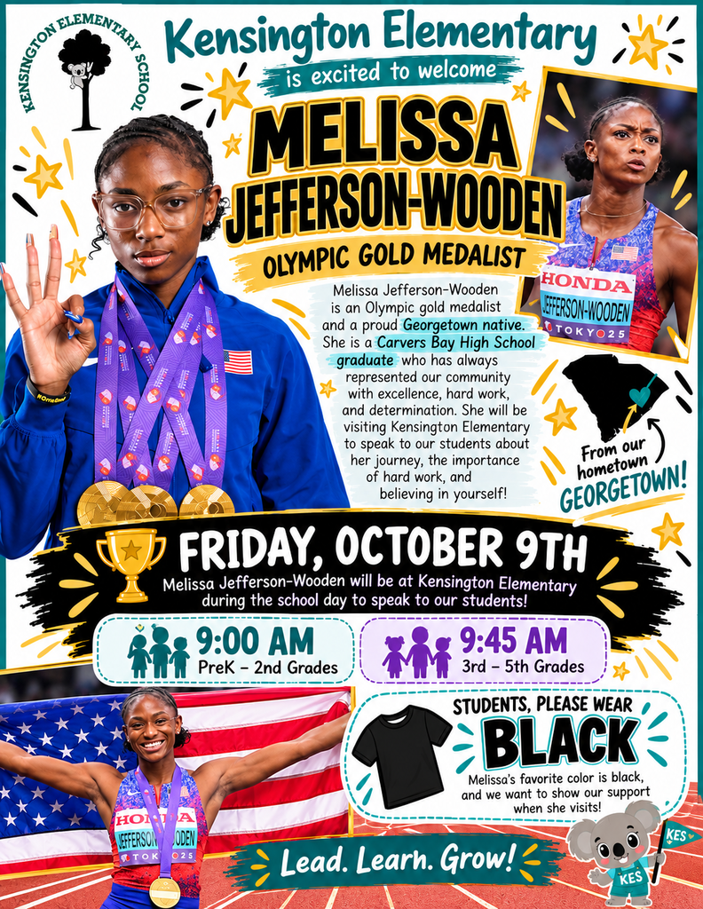 Melissa Jefferson flyer stating she is visiting KES on October 9, 2026