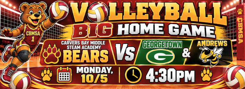 Big volleyball Home game against Georgetown, and Andrews on Monday Oct. 5th starting at 4:30pm