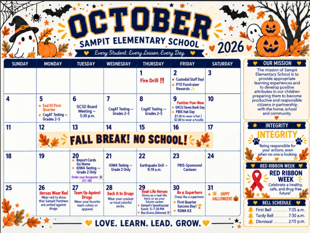 October 2026 calendar