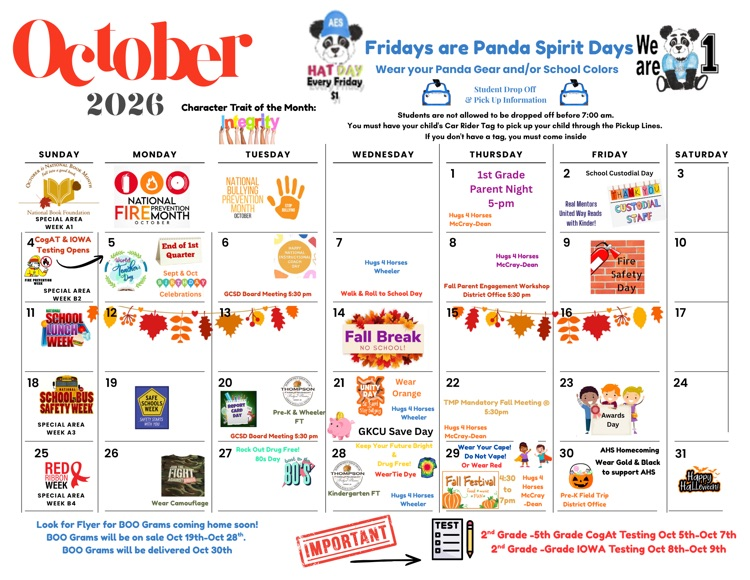October Calendar