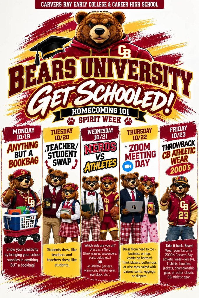 Bears University Get Schooled Homecoming 101 Spirit Week