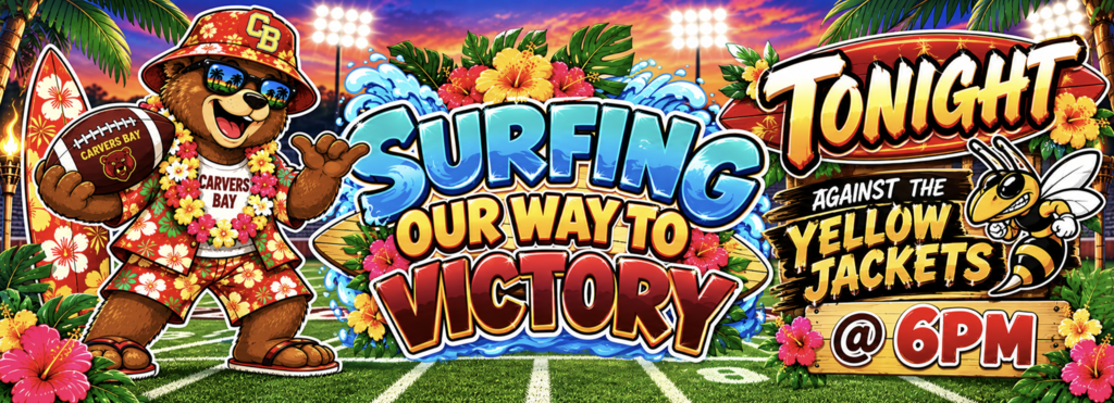 Last home football game tonight against Andrews. Hawaiian themed