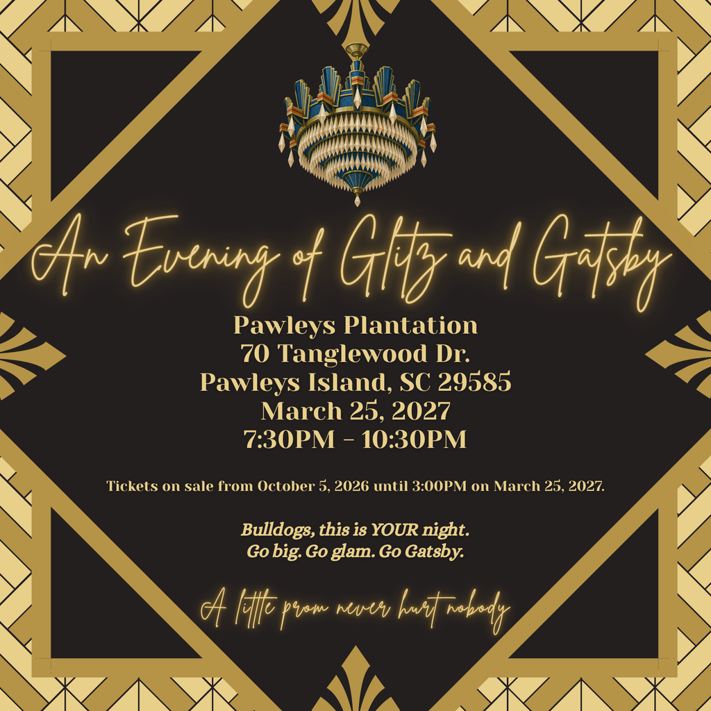 "Prom tickets go on sale next week! Please see Mrs. Marsh during first lunch in the cafeteria, or during bark time (with your teacher's approval) for your code. Guest forms will also be available when you pick up your code. Let's prom party like it's 1920!!" 