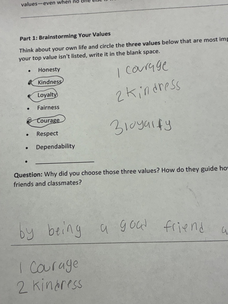 Handout from Leadership IMPACT Tour at Rosemary Middle