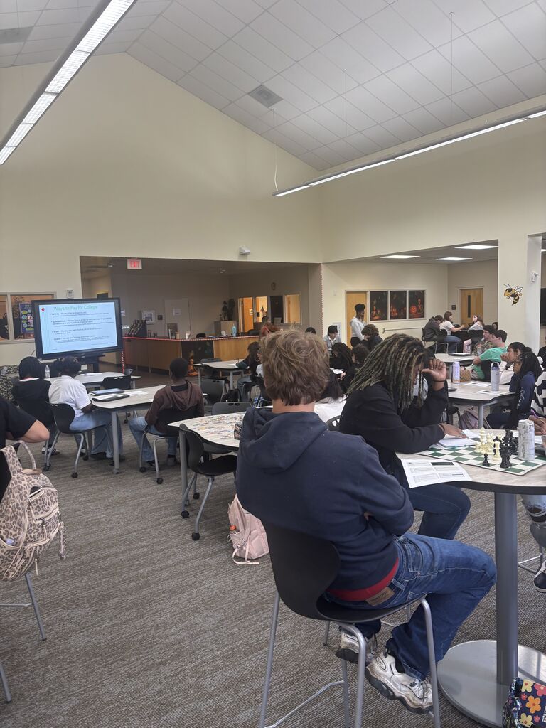Students listening to FAFSA presentation 