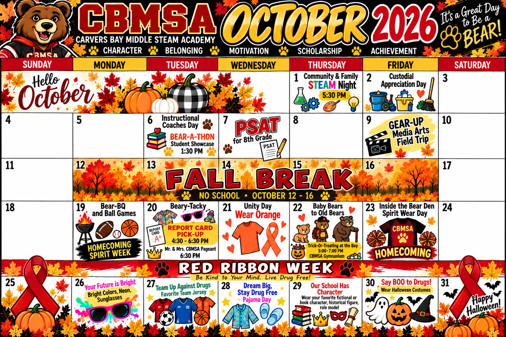 October Family Calendar