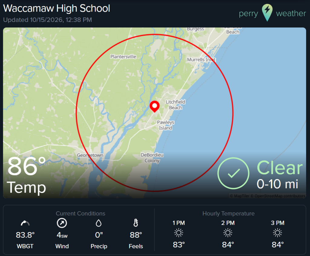 image of screen showing weather data
