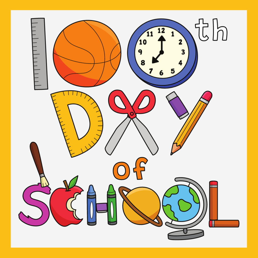 100th day of school made from school supplies