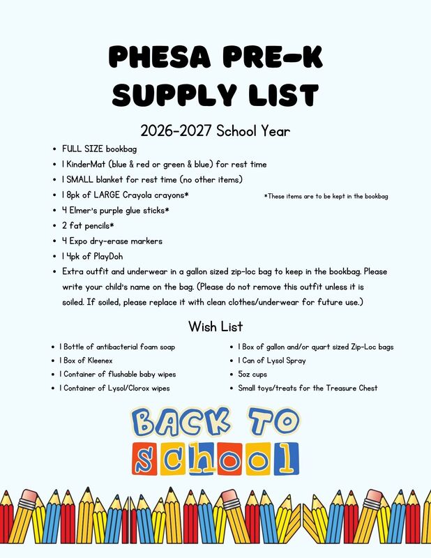 Back to School Lists