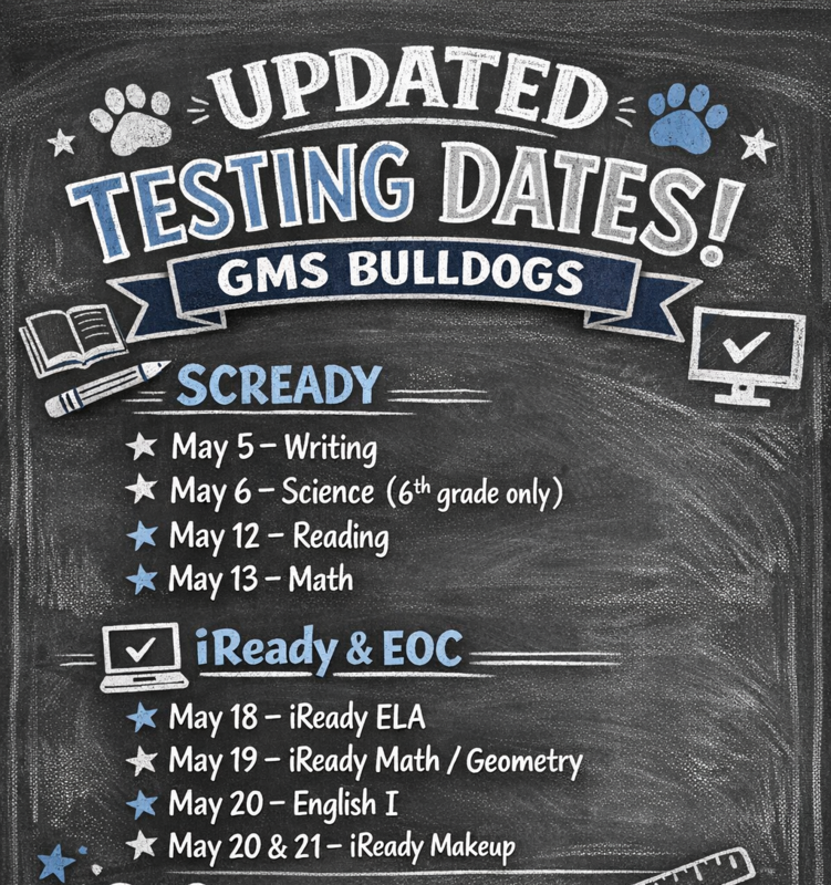 📰 BIG BLUE NEWS: Georgetown Middle School Announces Updated Testing Schedule