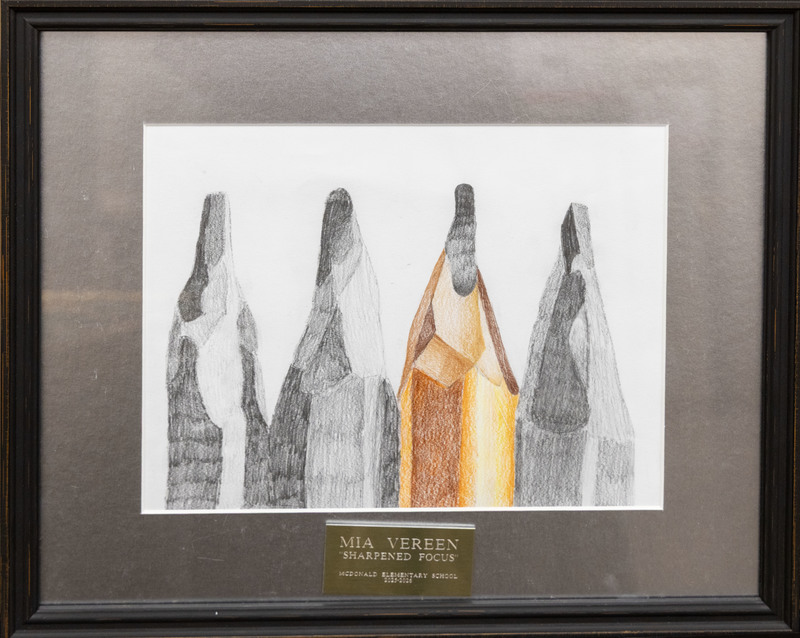 3-5 Elementary 2-D -  First Place: Mia Vereen 4th Grade McDES “Sharpened Focus”