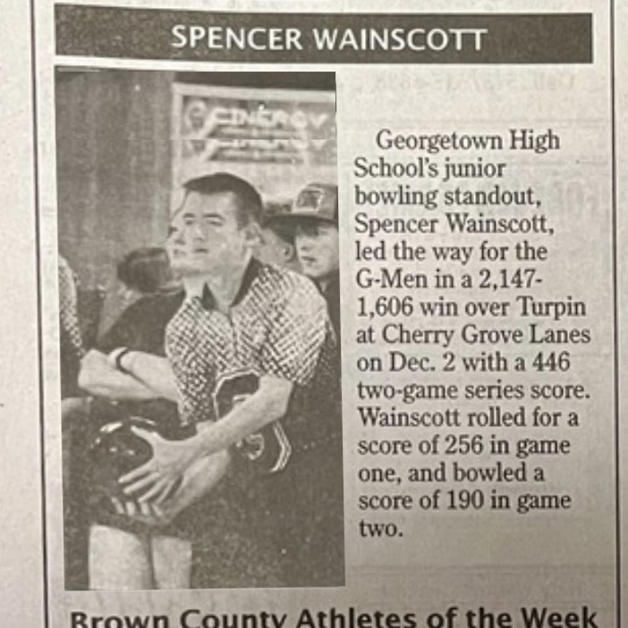Congratulations to Spencer Wainscott for being named a Brown County Athlete of the Week!
