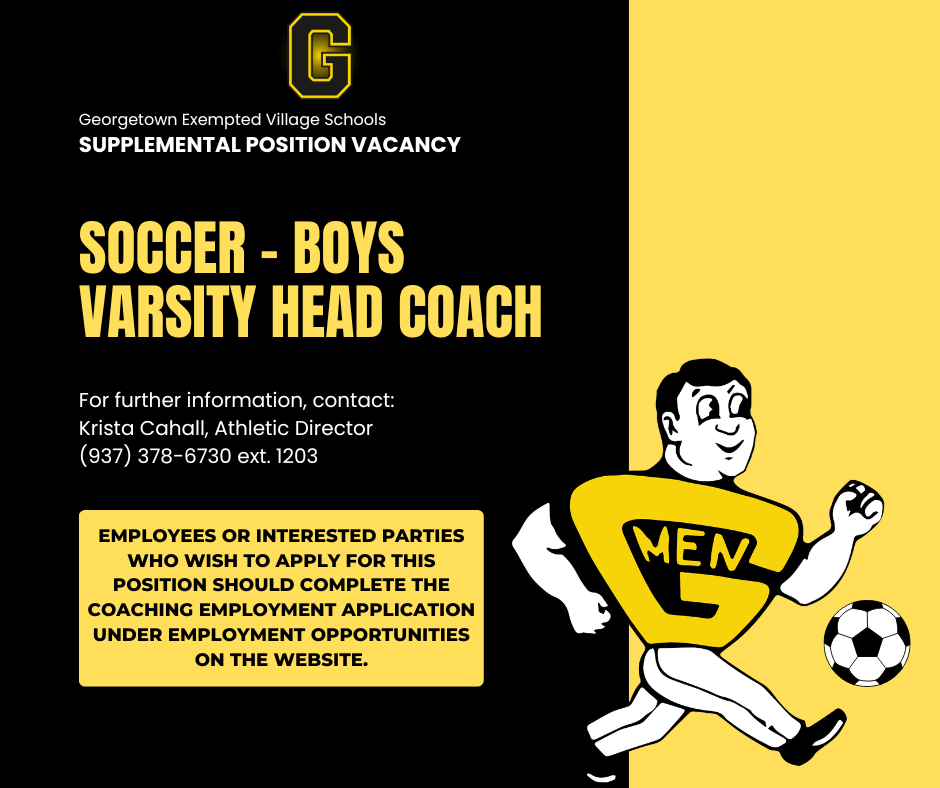 Soccer - Boys Varsity Head Coach Ad