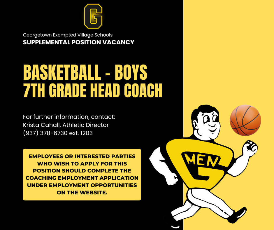 Basketball - Boys 7th Grade Coach Ad