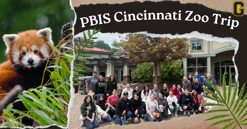 Image of a red panda and 9-12 grade students on a field trip to the Cincinnati Zoo.