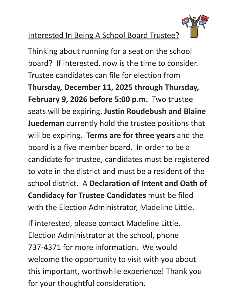 Trustee Announcement