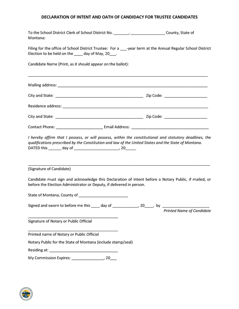 Declaration of Intent