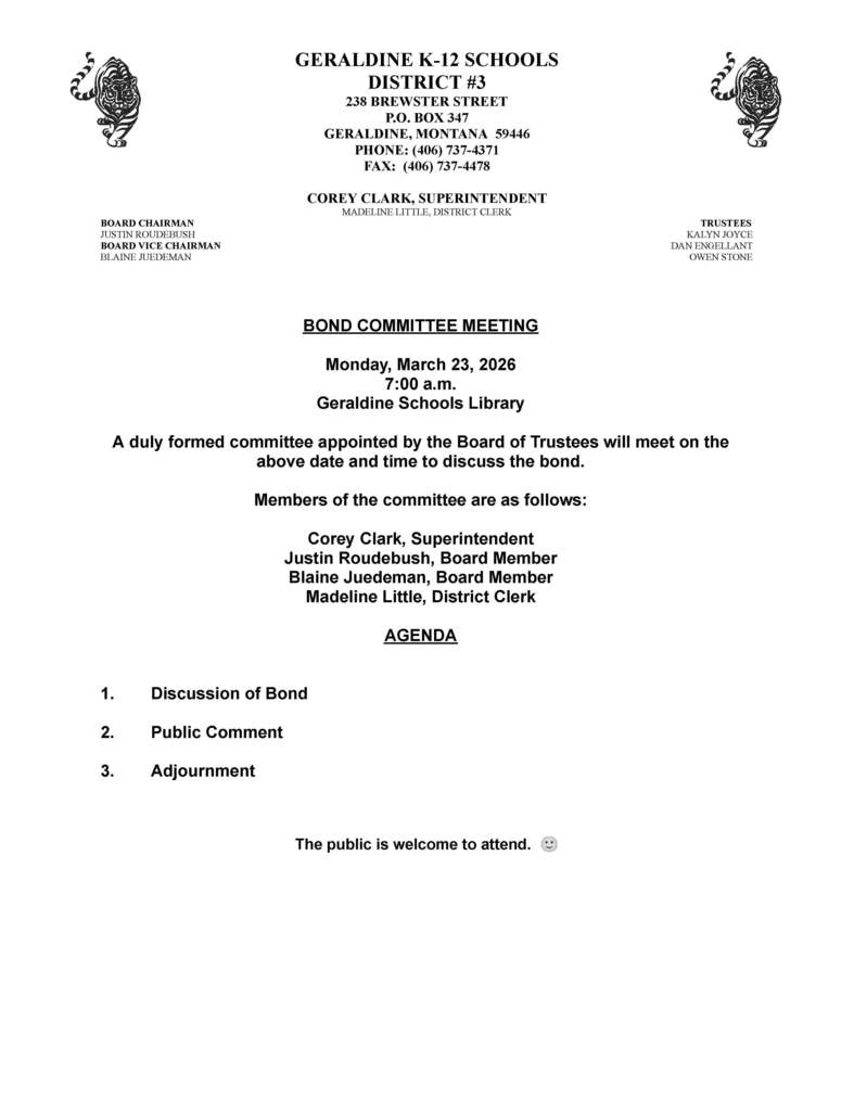 Bond Committee Meeting 