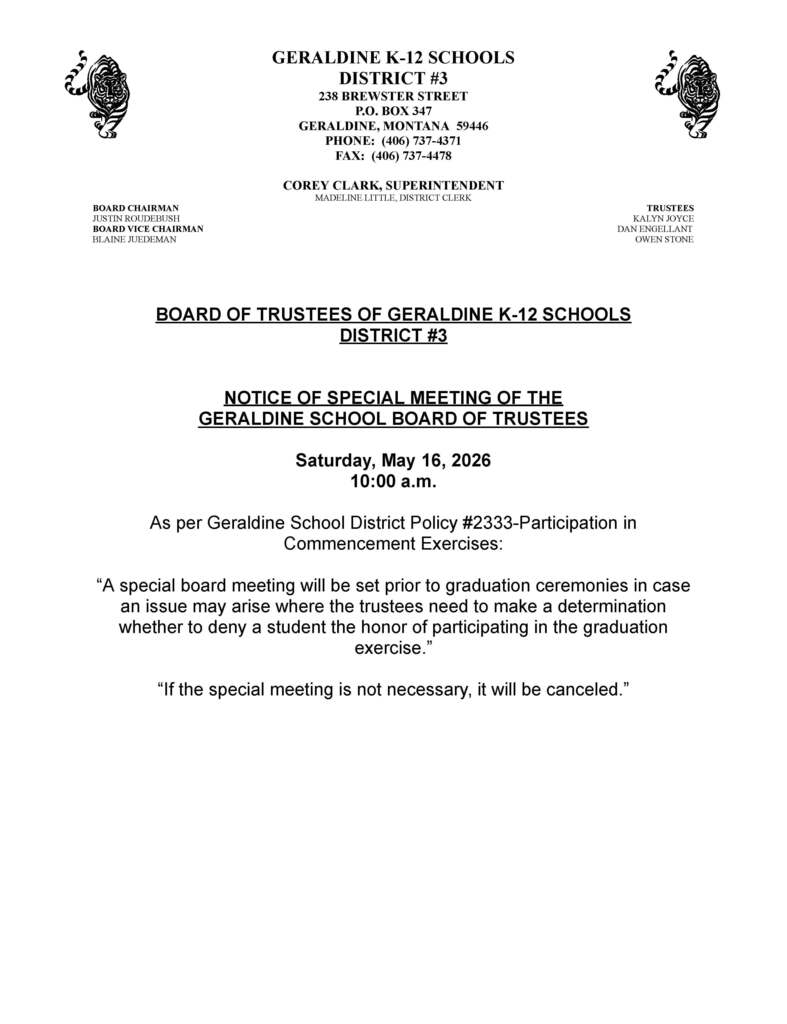 Special School Board Meeting