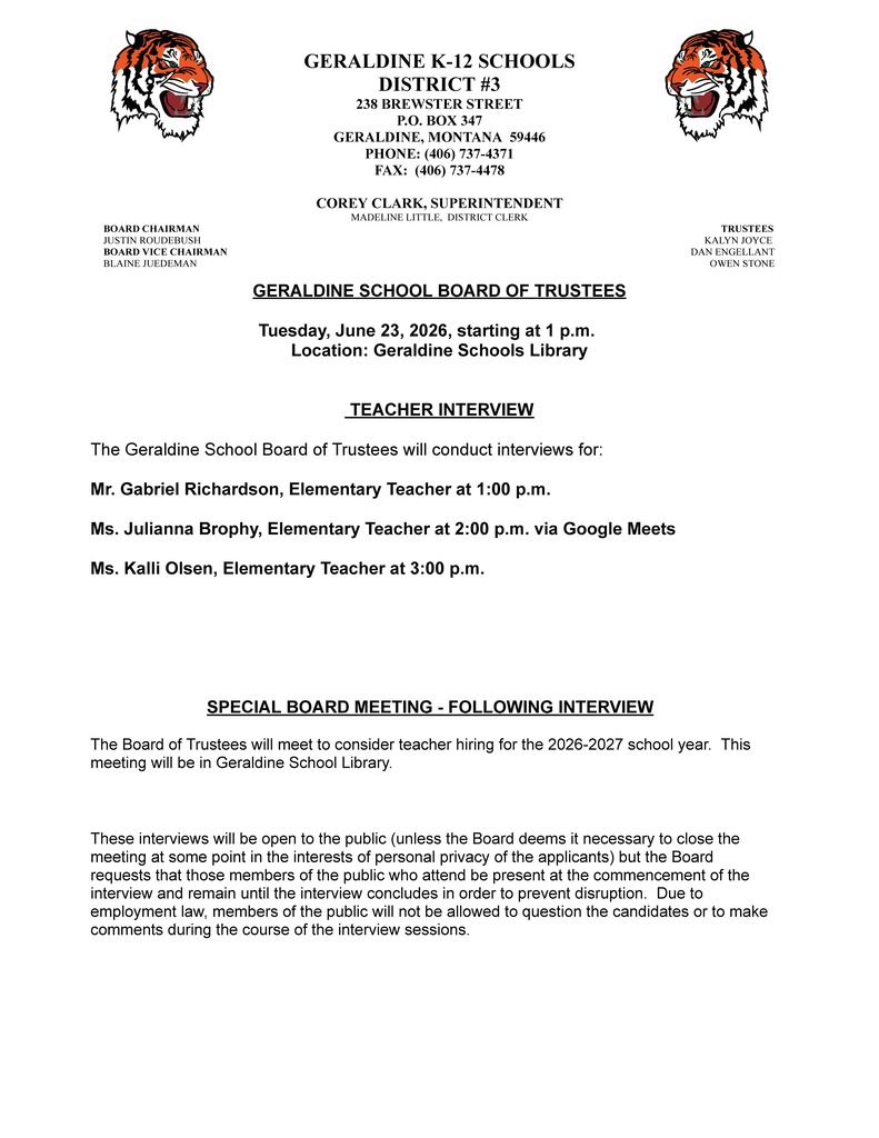 Teacher Interviews June 23, 2026