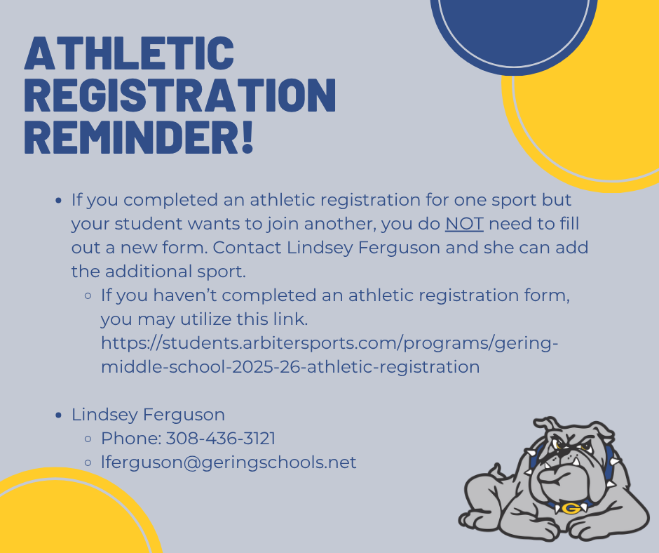 Athletic Registration Reminder
