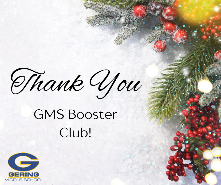 Booster Club Thank you 