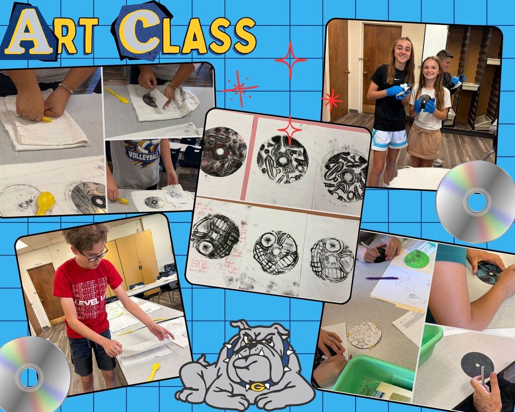 Art Students are Creating Intaglio images on old CDs