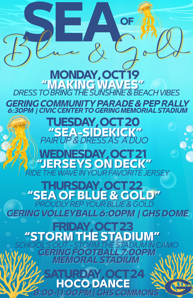 Homecoming Week Dress Up Days 