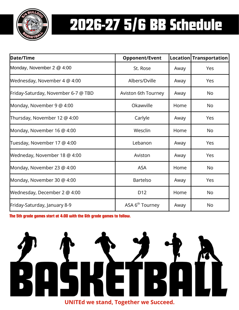 5/6 BB Schedule