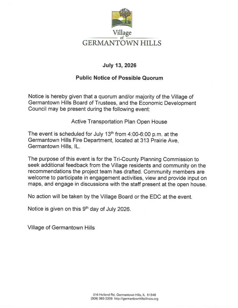 Notice of Potential Quorum