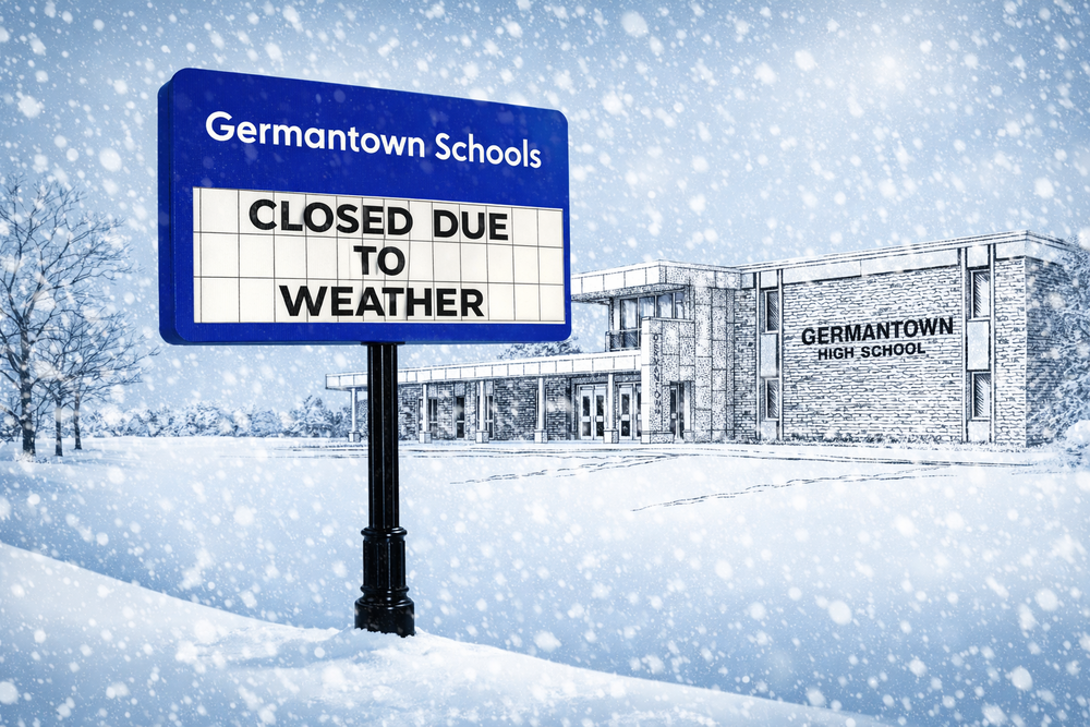 Germantown School District will be closed Monday, March 16, 2026 due to inclement weather.