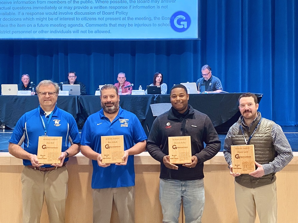 GSD Board Of Education Recognizes Four Employees Germantown School