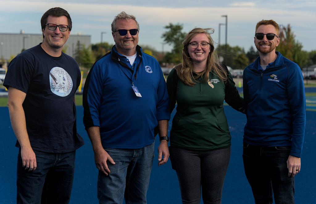 Chris Barnes (Class of 2008) – is current Fond du Lac HS band director, Jonathan Bell is a current Germantown HS band director and taught all three others in photo, Trudy Burnham (Class of 2018) is current Greenfield HS band director and Andrew Stone (Class of 2008) is a current Germantown HS band director.