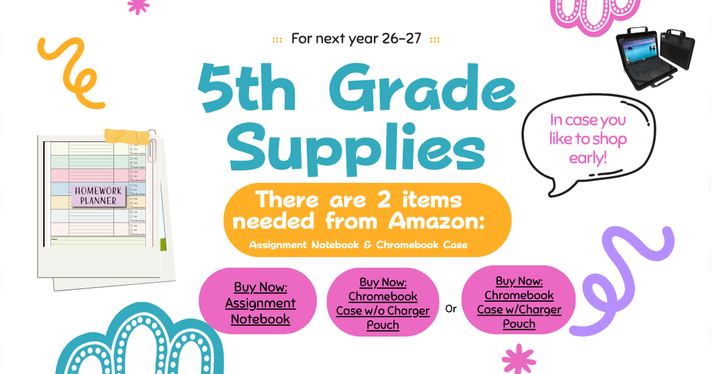 5th Grade Amazon Supplies Next Year 26-27