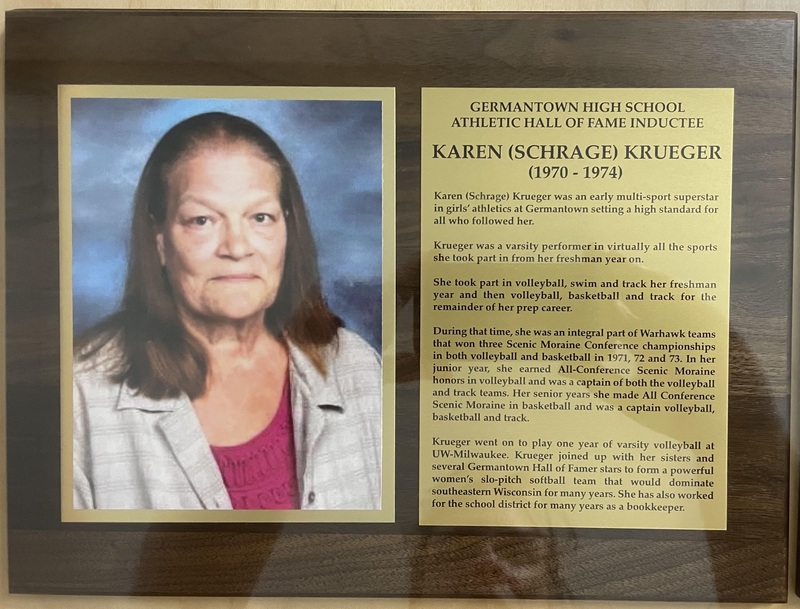 Karen Krueger Athletic Wall of Fame
