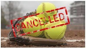 softball game for today cancelled