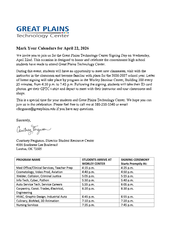 great plains signing day